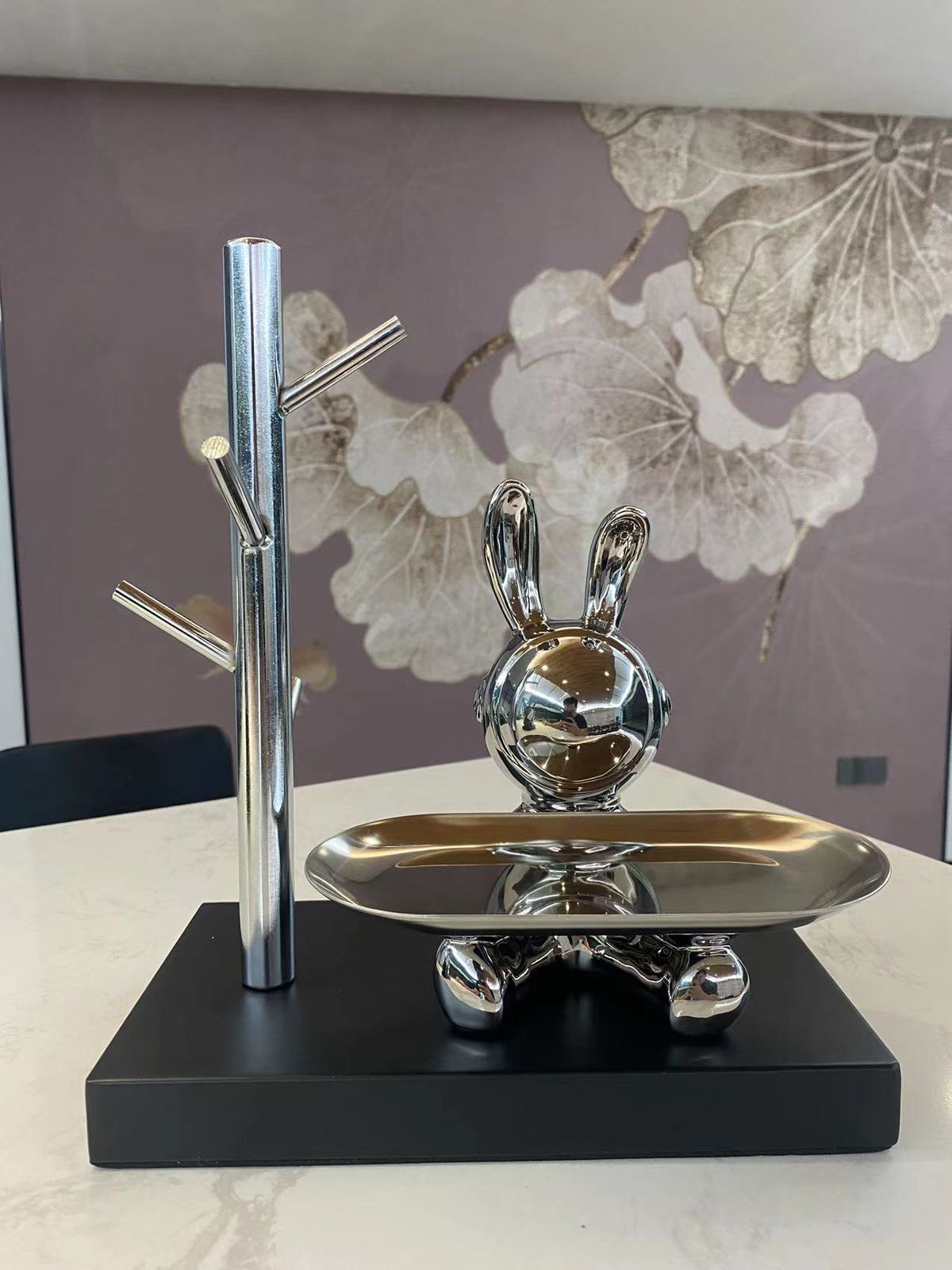 Ceramic Crafts Nordic INS Style Electroplated Rabbit Storage Tray Office