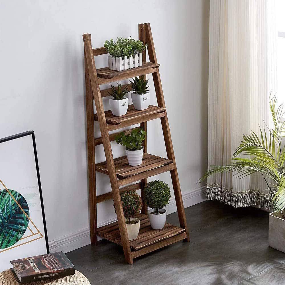 4-Tier Folding Wooden Plant Stand