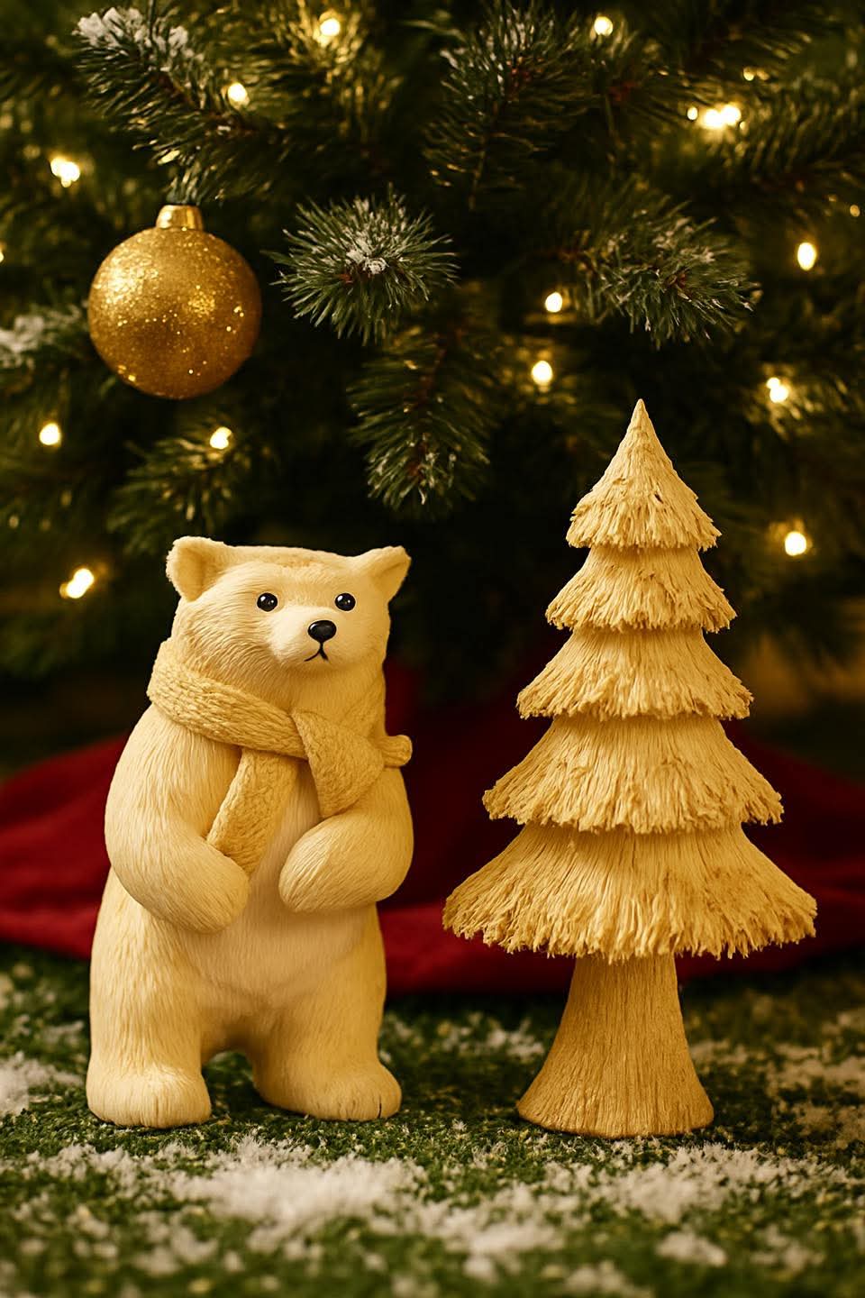 Christmas Bear and Tree Decoration